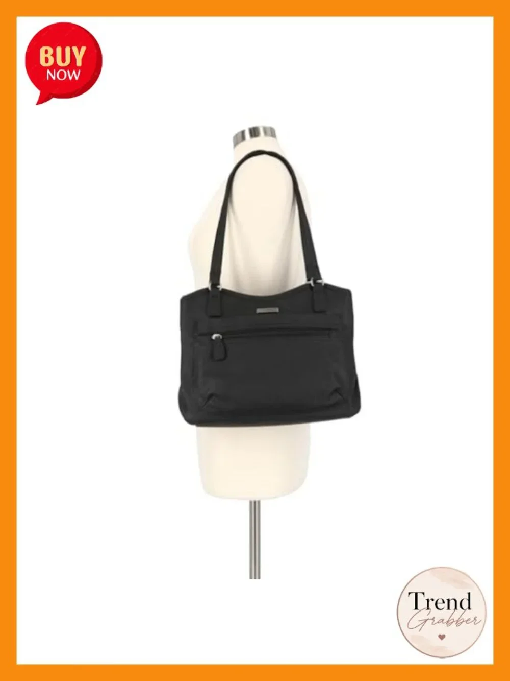 Vegan Leather Divided Tote Bag with Multiple Pockets